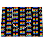 85誕生日:おもしろいレインボーイベントナンバー85パターン ラージペーパーバッグ (正面)