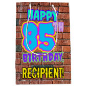 85誕生日:おもしろい、アーバングラフィティインスパイアルック ミディアムペーパーバッグ (正面)