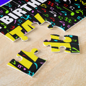 85誕生日—おもしろい、カラフル音楽シンボル、85」 ジグソーパズル (側面)