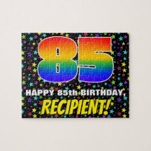 85誕生日:おもしろい、スターカラフル・フィールド・パターン