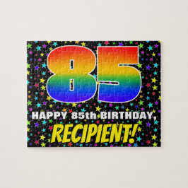 85誕生日:おもしろい、スターカラフル・フィールド・パターン ジグソーパズル