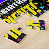 85誕生日:おもしろい、スターカラフル・フィールド・パターン ジグソーパズル (側面)