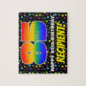 85誕生日:おもしろい、スターカラフル・フィールド・パターン ジグソーパズル (縦)