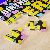 85誕生日—おもしろい、愛するハートシェイプ+「85」 ジグソーパズル (側面)