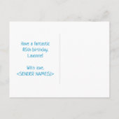 85誕生日:はっきりした,おもしろい,シンプル虹, 85 ポストカード (裏面)