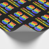 85誕生日:はっきりした,おもしろい,シンプル虹, 85 ラッピングペーパー (角)