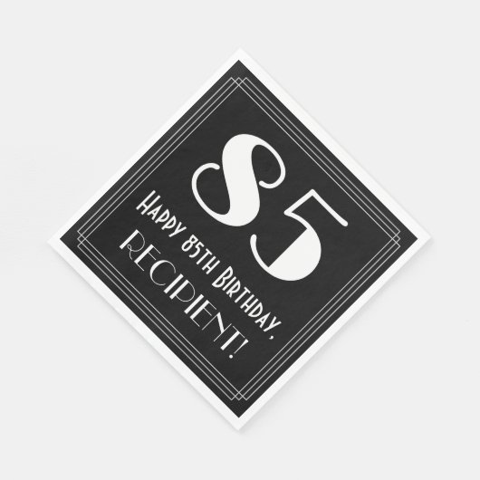 85誕生日~アールデコインスパイア見る85、名前 スタンダードランチョンナプキン (角)