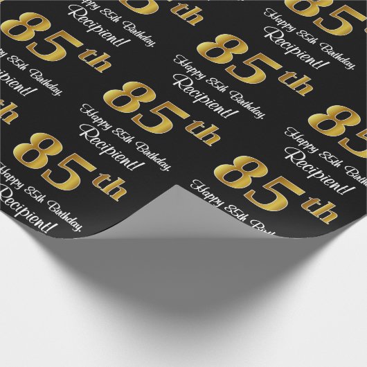 85誕生日:エレガント豪華なフェイク金ゴールドルック# ラッピングペーパー (角)