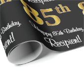 85誕生日:エレガント豪華なフェイク金ゴールドルック# ラッピングペーパー (ロールコーナー)