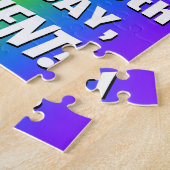 85誕生日: カラフル、おもしろいレインボーパターン# 85 ジグソーパズル (側面)