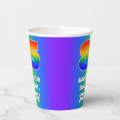 85誕生日: カラフル、おもしろいレインボーパターン# 85 紙コップ (左)