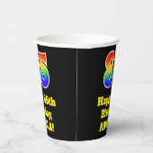 85誕生日:カラフル、おもしろい、エキサイティング、虹85 紙コップ (右)