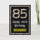 85誕生日:フローラ花数名前をカスタムする カード (正面)