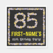 85誕生日:フローラ花数名前をカスタムする スタンダードランチョンナプキン (正面)