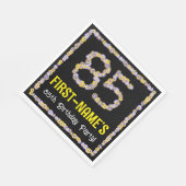 85誕生日:フローラ花数名前をカスタムする スタンダードランチョンナプキン (角)