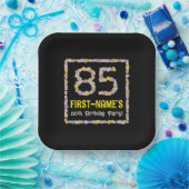 85誕生日:フローラ花数名前をカスタムする ペーパープレート (パーティー)