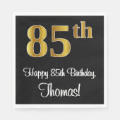 85誕生日~ラグジュアリーエレガントなフェイク金ゴールドルック# スタンダードランチョンナプキン (正面)