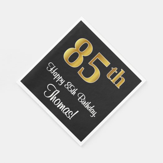 85誕生日~ラグジュアリーエレガントなフェイク金ゴールドルック# スタンダードランチョンナプキン (角)