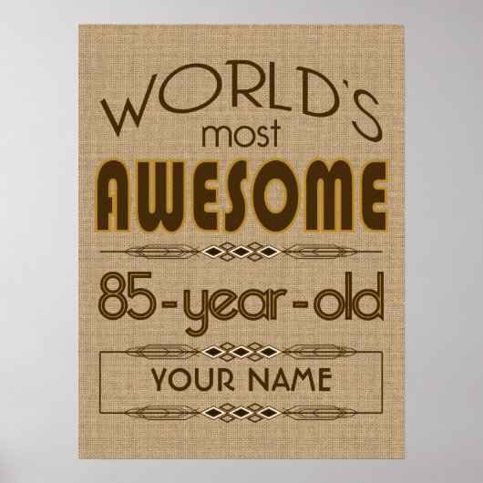 85誕生祝いワールド最高のファブラス ポスター (正面)