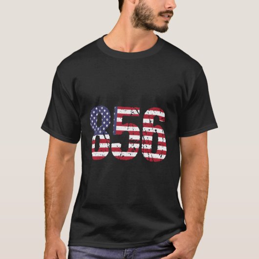 856ニュージャージーの市外局番 Tシャツ (正面)