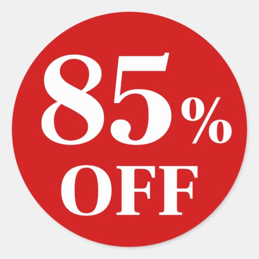 85%OFF赤背景クラシック丸ステッカー ラウンドシール (正面)