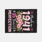 85 Year Old Made In 1941 Floral 85th Birthday Wome フリースブランケット (正面(横))