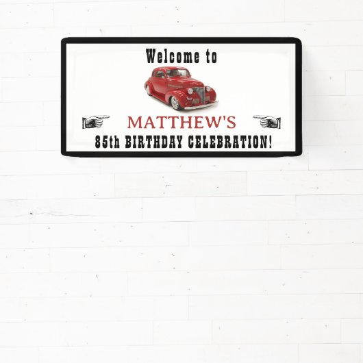 85thまたは誕生日カーカスタムへようこそクラシック 横断幕 (インサイチュ)