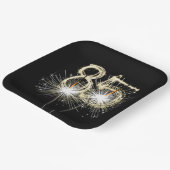 85thバースデーパーティースパーカーズオンブラック ペーパープレート (傾斜あり)