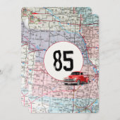 85thバースデーパーティードレッドレトロトラック 招待状 (正面/裏面)