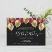 85thバースデーパーティードレッド&金ゴールド招待状 招待状 (スタンド正面)