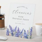 85thバースデーパーティーブルー7月誕生フラワーウェルカム 台座サイン (インサイチュ)