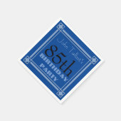 85thバースデーパーティーレトロフレームブルー紙ナプキン スタンダードカクテルナプキン (角)