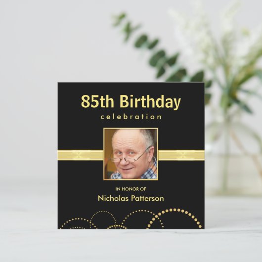 85thバースデーパーティ招待状-任意写真 招待状 (スタンド正面)