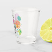 85thパープルアクア誕生日バルーン名前をカスタムする ショットグラス (右)