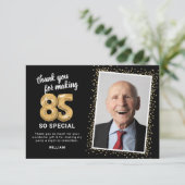 85thモダン大人誕生日写真 サンキューカード (スタンド正面)