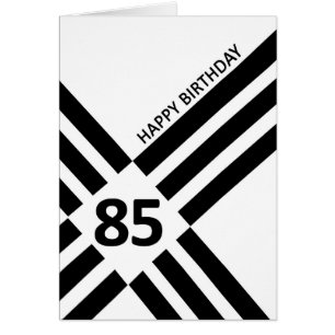 85th対角線ブラックラインデザイン誕生日