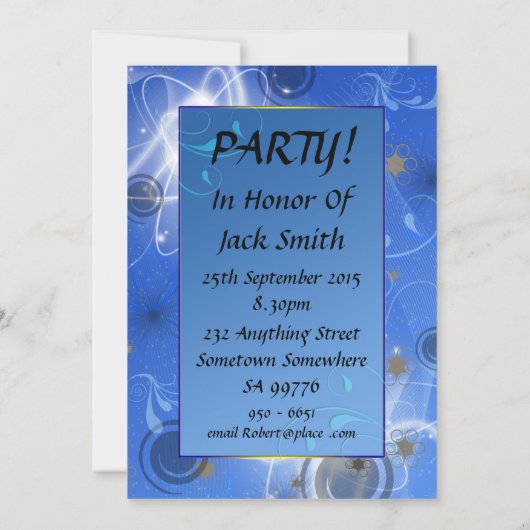 85th抽象芸術ライトバースデーパーティーの招待 招待状 (裏面)