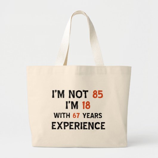 85th誕生日のデザイン ラージトートバッグ (正面)