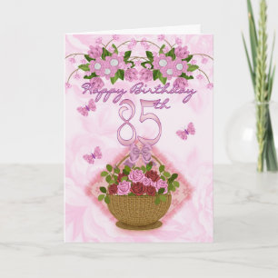 85th誕生日の特別な女性、バラおよび花- 85 カード