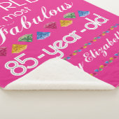 85th誕生日ほとんどのすばらしくカラフルな宝石のピンク シェルパブランケット (3/4)