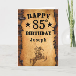 85th誕生日カント素朴リーウエスタンカウボーイホース カード