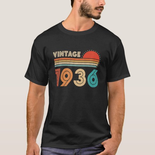 85th誕生日ギフト – ヴィンテージ1936レトロBday 85 Ye Tシャツ (正面)