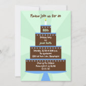 85th誕生日パーティーの招待状を緑で飾る 招待状 (正面)