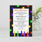 85th誕生日パーティー招待蝋燭とドット 招待状 (スタンド正面)