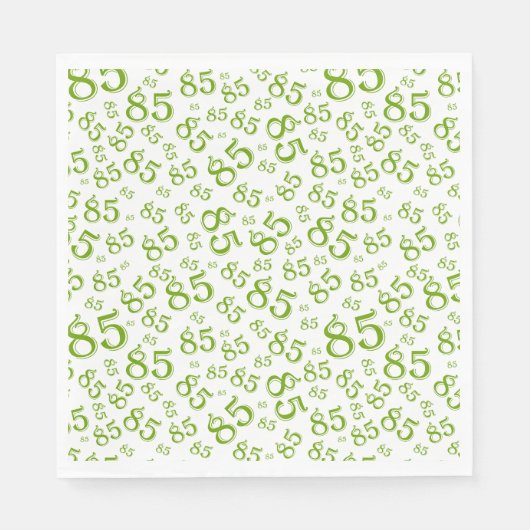 85th誕生日パーティー番号パターングリーン/ホワイト スタンダードランチョンナプキン (正面)