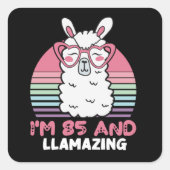 85th誕生日ランメージングラマ85歳誕生日 スクエアシール (正面)