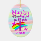 85TH誕生日恵みパーソナライズされたオーナメント セラミックオーナメント (裏面)