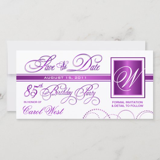 85th誕生日-セーブ・ザ・デート案内 セーブザデート (正面)