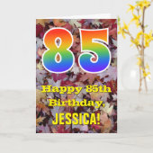85th誕生日; 素朴な紅葉; 虹"85" カード (黄色い花)