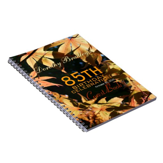 85th誕生祝いの秋のカスタムな来客名簿 ノートブック (右側)